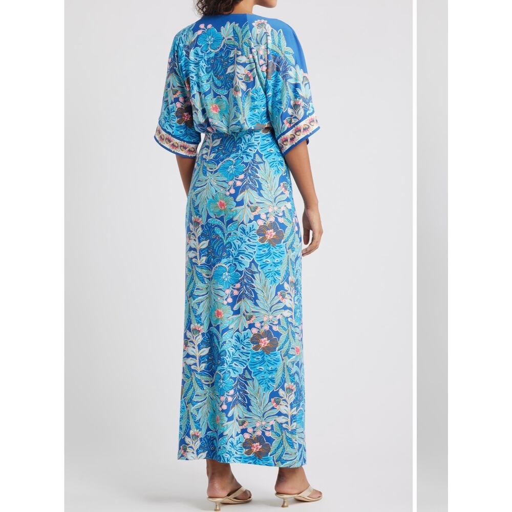 NWT Lilly Pulitzer Adalyn Maxi Dress Size 8 Starlight Navy Best Fronds Forever - Picture 6 of 14